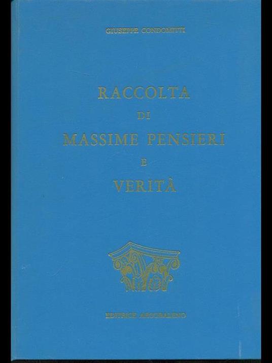 Raccolta di massime pensieri e verità - copertina