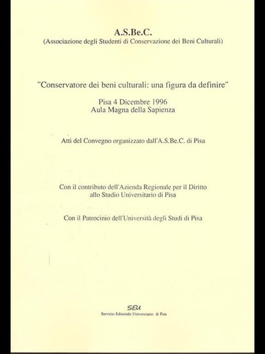 Conservatore dei beni culturali: una figura da definire - copertina
