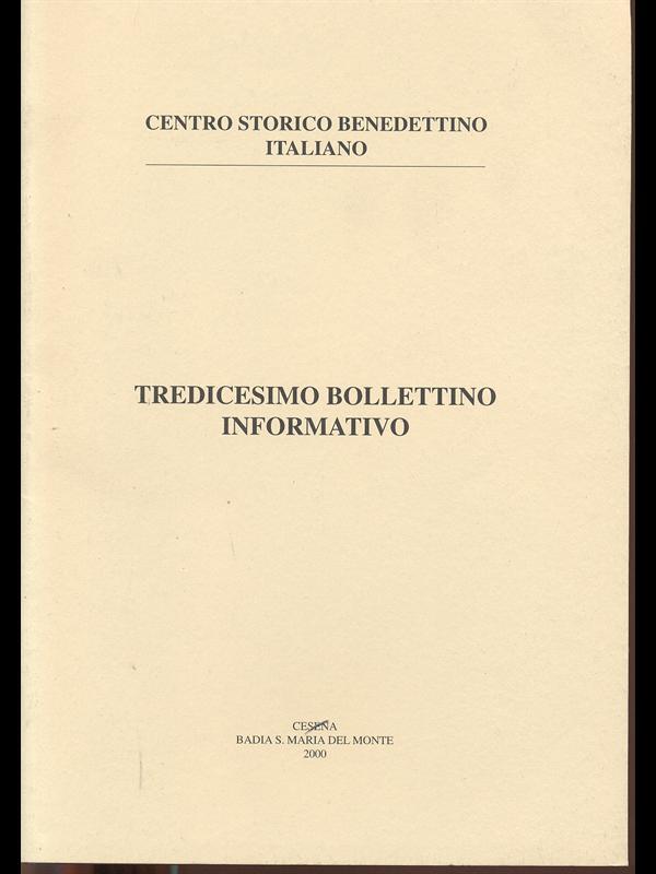 Tredicesimo Bollettino Informativo