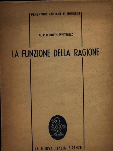 La funzione della ragione - Alfred North Whitehead - copertina