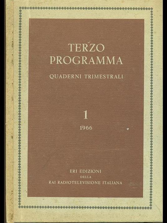 Terzo programma. Quaderni trimestrali / 1 - copertina