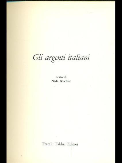 Gli argenti italiani - Nada Boschian - copertina