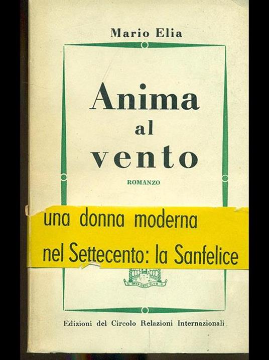 Anima al vento - Mario Elia - copertina