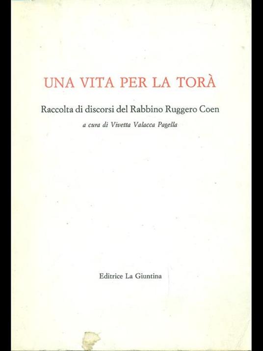 Una vita per la Torà - copertina