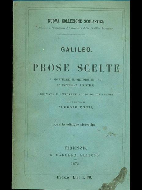 Prose scelte - Galileo Galilei - copertina