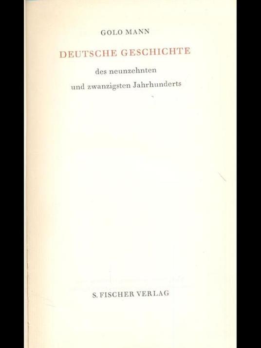 Deutche gerschichte - Golo Mann - copertina