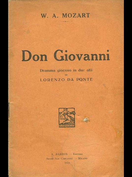 Don Giovanni - Wolfgang Amadeus Mozart - copertina