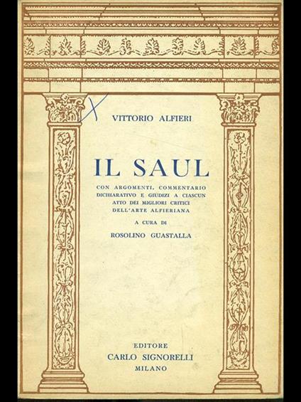 Il Saul - Vittorio Alfieri - copertina