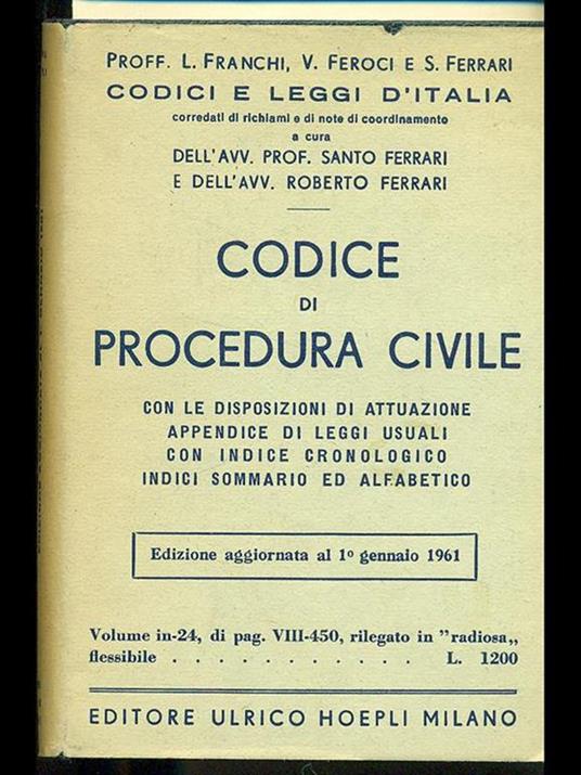 Codice di procedura civile - Santo Ferrari,Roberto Ferrari - copertina