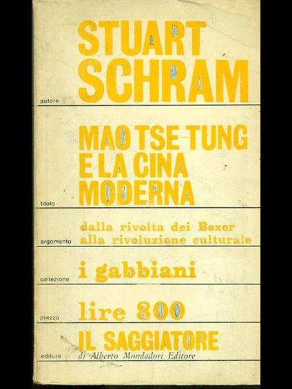 Mao Tse tung e la Cinamoderna - Stuart Schram - copertina