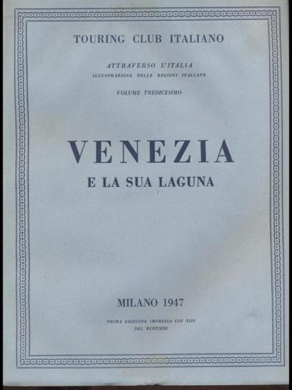 Venezia e la sua laguna - copertina