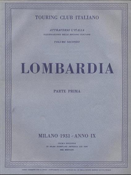 Lombardia parte prima - copertina