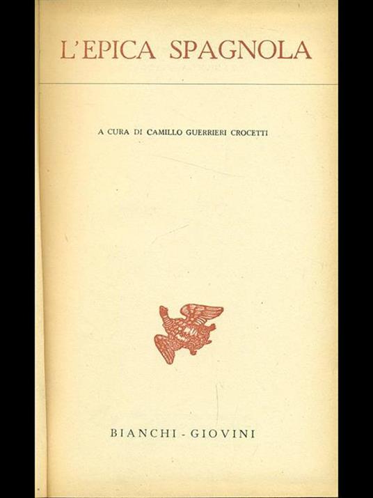 L' epica spagnola - Camillo Guerrieri Crocetti - copertina
