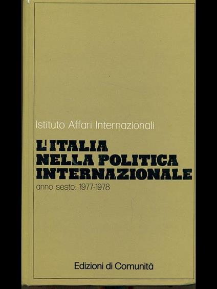 L' Italia nella politica internazionale 1977-1978 - copertina