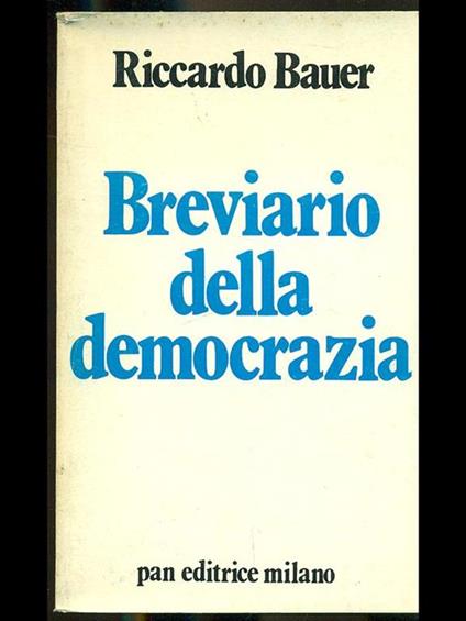 Breviario della democrazia - Riccardo Bauer - copertina