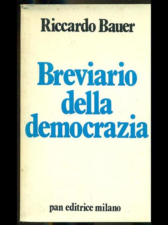 Breviario della democrazia - Riccardo Bauer - copertina