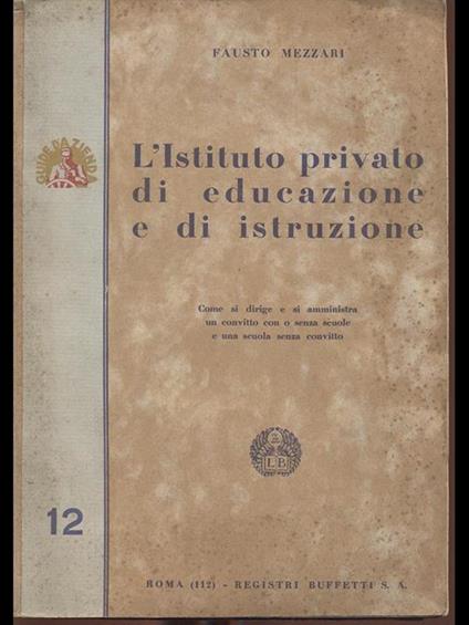 L' Istituto privato di educazione e di istruzione - copertina