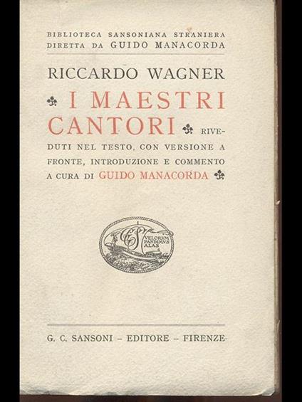 I Maestri Cantori - Richard Wagner - copertina