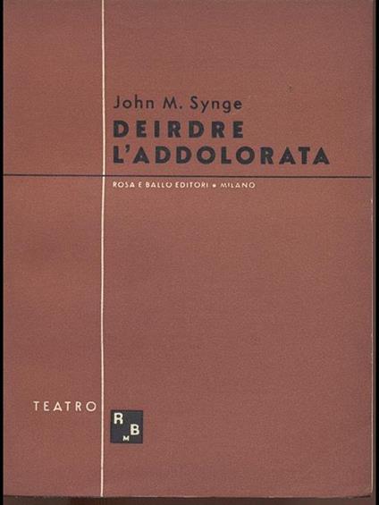 Deirdre l'addolorata - John M. Synge - copertina