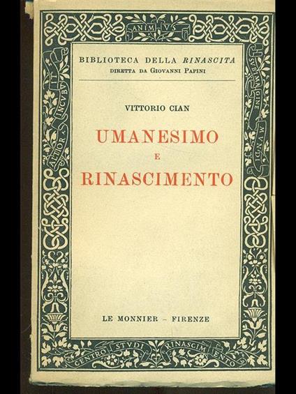 Umanesimo e Rinascimento - Vittorio Cian - copertina