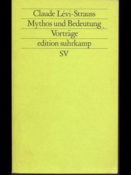 Mythos und Bedeutung - Claude Lévi-Strauss - copertina