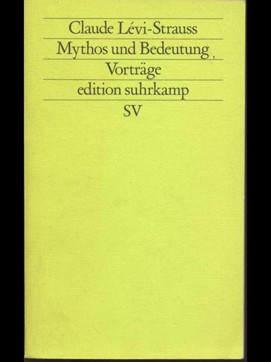 Mythos und Bedeutung - Claude Lévi-Strauss - copertina