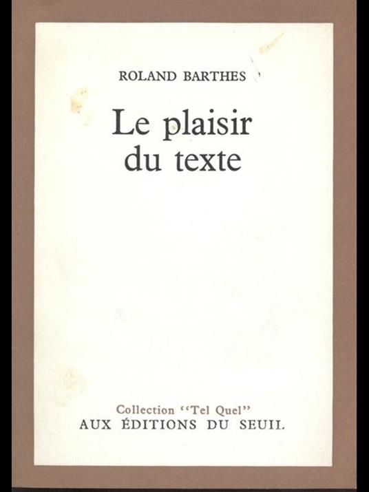 Le plaisir du texte - Roland Barthes - copertina