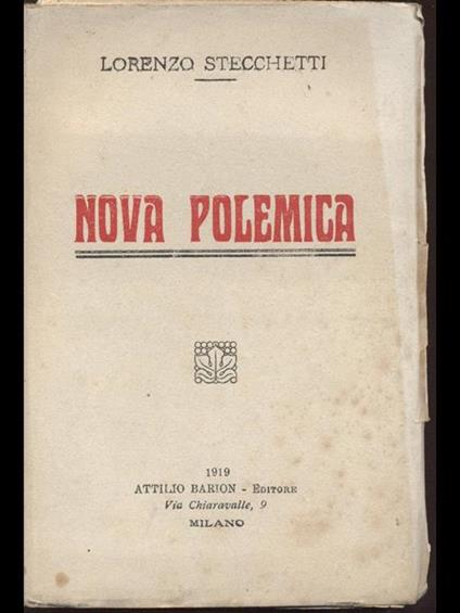 Nova Polemica - Lorenzo Stecchetti - copertina