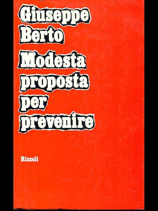 Modesta proposta per prevenire - Giuseppe Berto - copertina