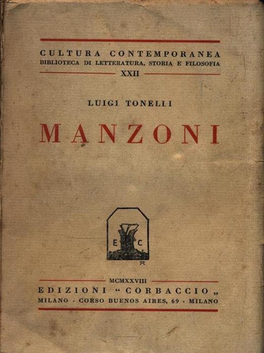 Manzoni - Luigi Tonelli - copertina