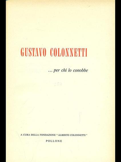 Gustavo Colonnetti . Per chi lo conobbe - copertina