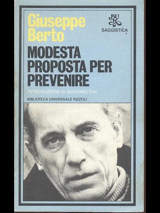 Modesta proposta per prevenire - Giuseppe Berto - copertina