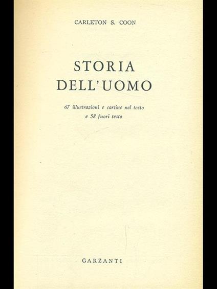 Storia dell'uomo - Carleton S. Coon - copertina