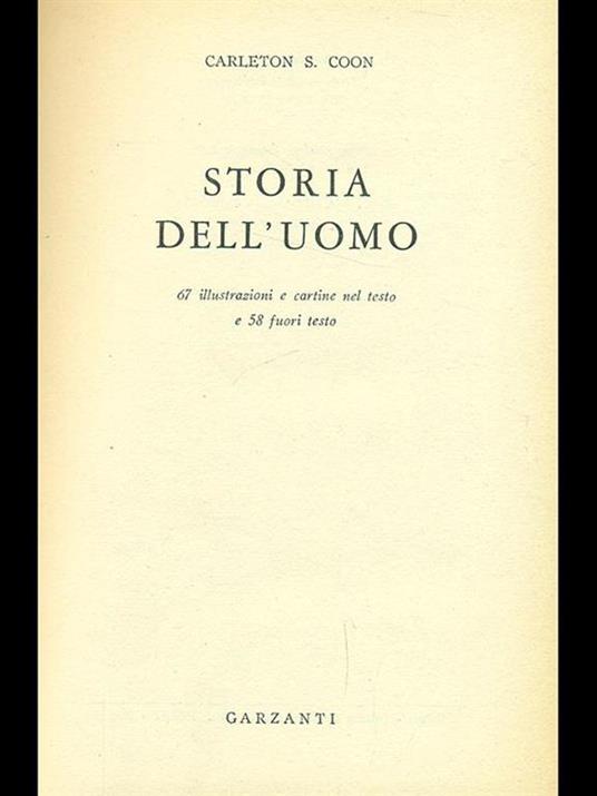 Storia dell'uomo - Carleton S. Coon - copertina