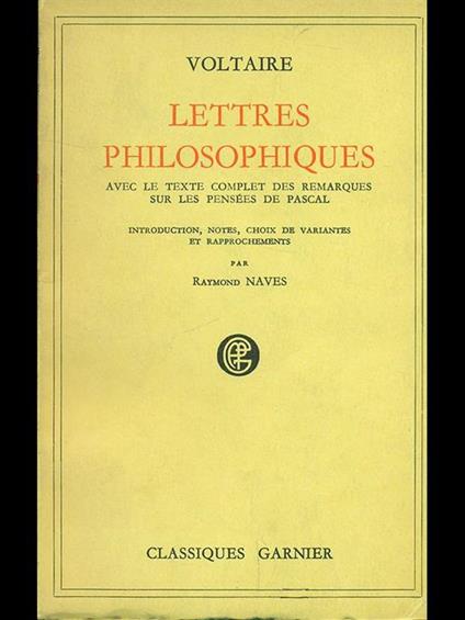 Lettres philosophiques - Voltaire - copertina