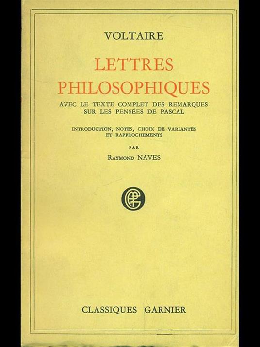 Lettres philosophiques - Voltaire - copertina