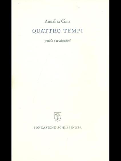 Quattro tempi - Annalisa Cima - copertina