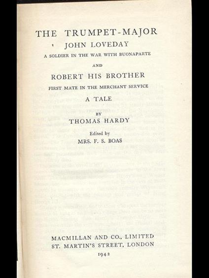 The Trumpet. Major - Thomas Hardy - copertina
