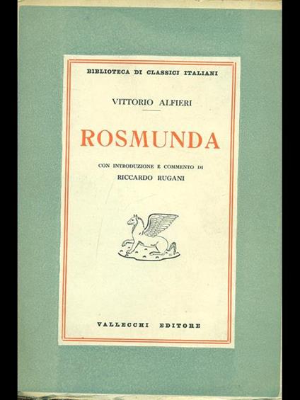 Rosmunda - Vittorio Alfieri - copertina