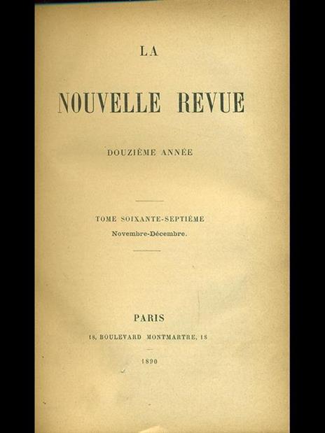 La nouvelle revue 1890 vol. 6 - copertina