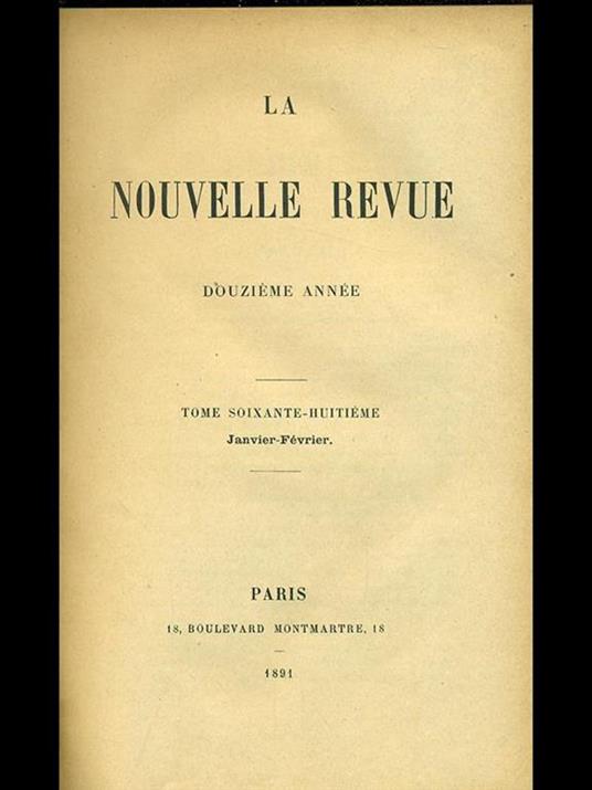 La nouvelle revue 1891 vol. 1 - copertina