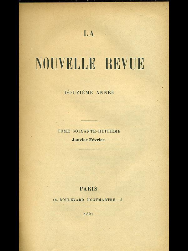 La nouvelle revue 1891 vol. 1
