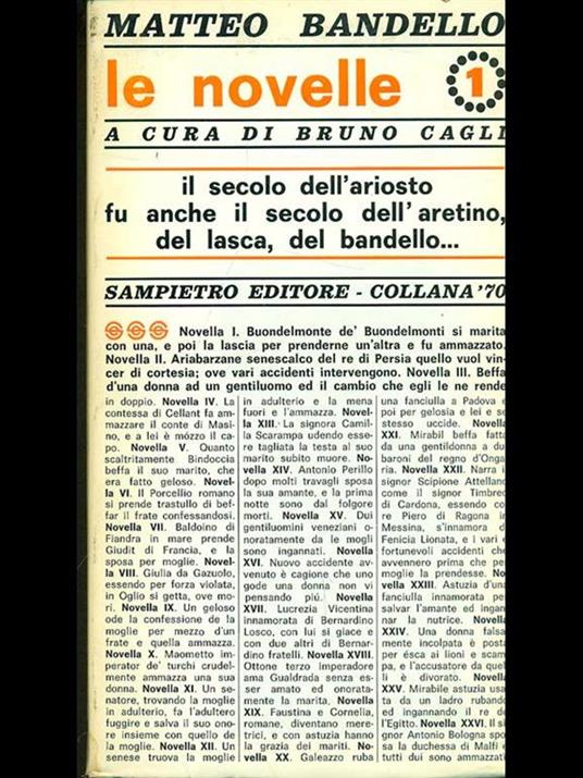 Le novelle Vol. 1 - Matteo Bandello - copertina