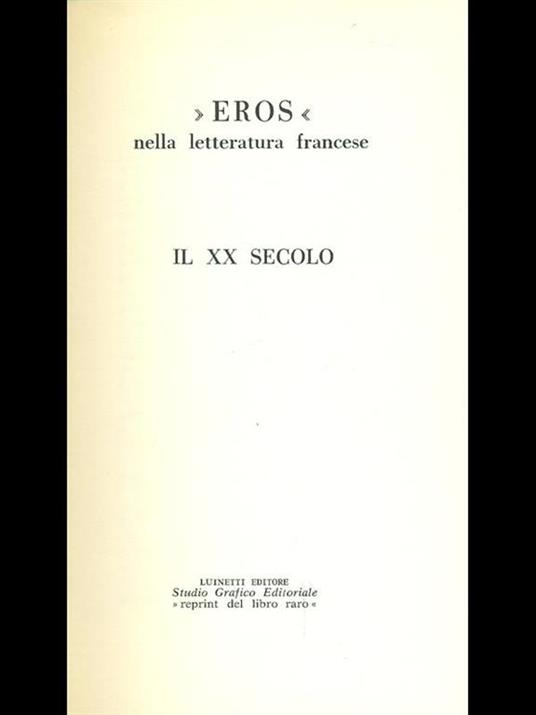 Eros nella letteratura francese. Il XX secolo - copertina