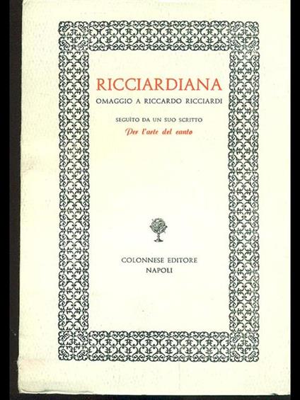 Ricciardiana - copertina