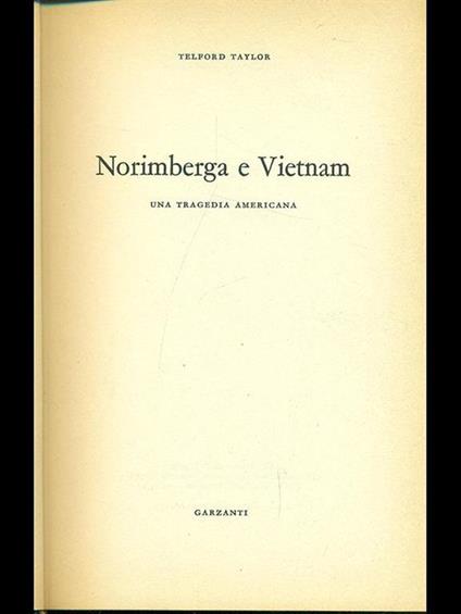 Norimberga e Vietnam - Telford Taylor - copertina