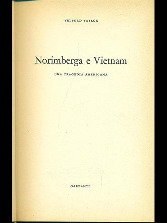 Norimberga e Vietnam - Telford Taylor - copertina