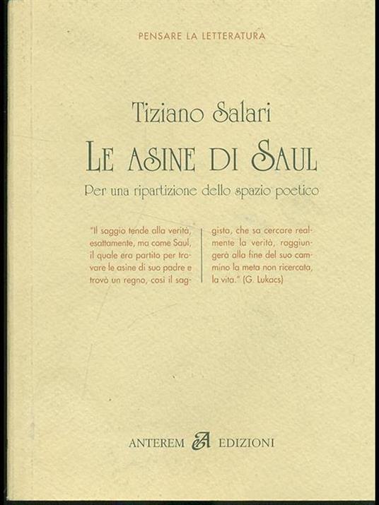 Le asine di Saul - Tiziano Salari - copertina