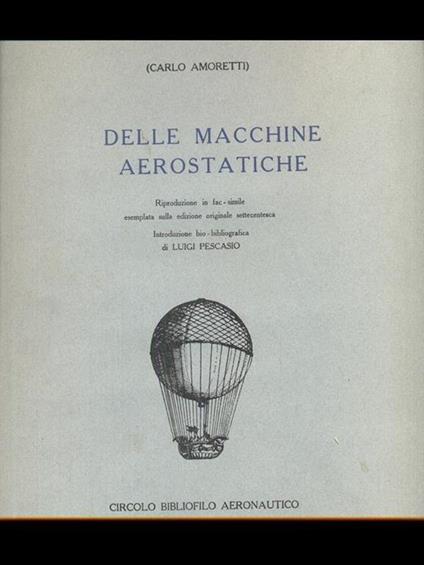 Delle Macchine aerostatiche - Carlo Amoretti - copertina