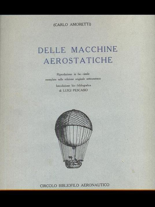 Delle Macchine aerostatiche - Carlo Amoretti - copertina